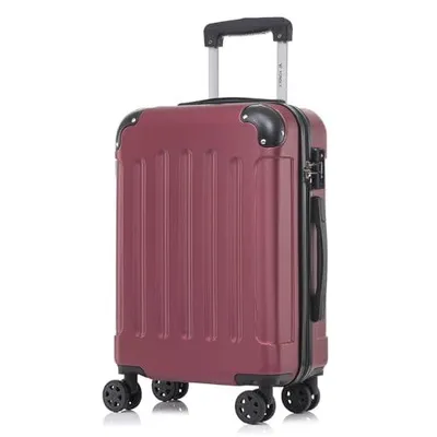 Produktbild von yonsly Premium Reisekoffer TSA-Schloss,YKK-Reißverschluss Hartschalen-Koffer Trolley Kabinenkoffer Rollkoffer Suitcase Handgepäck (Wein rot, M)