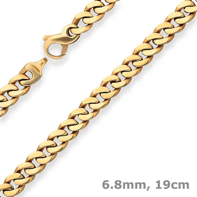 6-8mm-Armband-Panzerkette-oval-diamantiert-585-Gelbgold-19cm