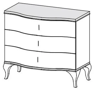 Produktbild von Kommode mit 3 Schubladen Sideboard Schubladenschrank Schrank Anrichte holz