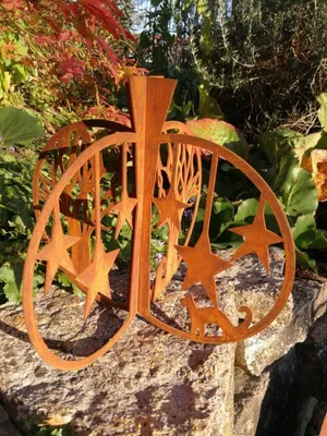 Produktbild von Edelrost Halloween Kürbis 3D, mit Sternen