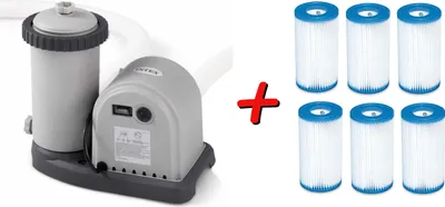 Obrázok produktu pre INTEX 28636GS Filtračné čerpadlo Bazénové čerpadlo 5678 l/h Bazénové čerpadlo Bazén + 6 náhradných filtračných vložiek