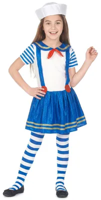 Produktbild von Matrosin-Mädchenkostüm blau-weiß - 92/104 (3-4 Jahre)
