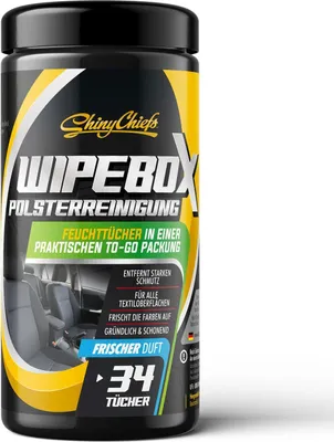 Produktbild von WIPEBOX - POLSTER TÜCHER - ShinyChiefs Textilreinigungstücher 34 Stuck - Polsterreinigung
