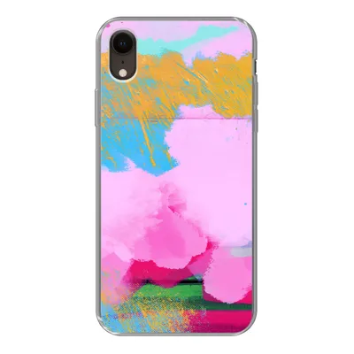 Produktbild von MuchoWow® Handyhülle Schutzhülle Hülle für iPhone XR Farbe - Regenbogen - Abstrakt Silikon Softcase Handy Hülle - Schutzdeckel
