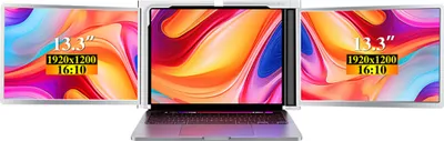 Produktbild von S350 13,3-Zoll tragbarer Monitor mit drei Bildschirmen, Laptop-Erweiterungsbildschirm, Auflösung 1920 x 1080, 16:9, geeignet für 13,3–16,5-Zoll-Laptop