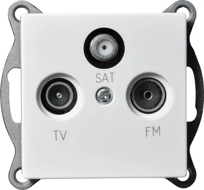 Produktbild von Antennendose McPower "Cup", für TV, Radio und Sat, UP, weiß, poliert / Hochglanz