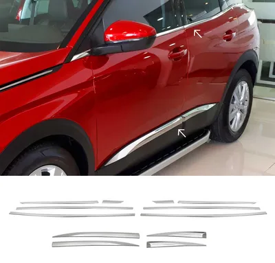 Zdjęcie produktu dla Listwy okienne drzwi bocznych do Peugeot 3008 Active P84 2016-2024 chrom zestaw