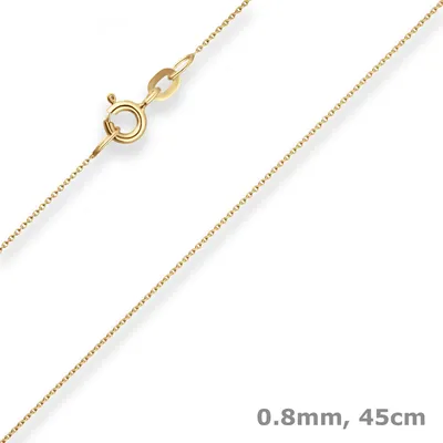 0-8mm-Rund-Ankerkette-aus-585-Gelbgold-45cm