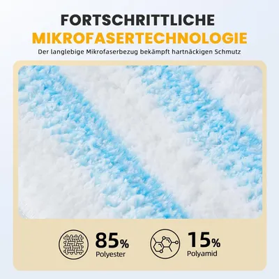 Produktbild von 3 Stück für Vileda H2PrO Bodenwischer Ersatzbezug, Mikrofaser Wischmopp Bezug für alle Hartböden, Maschinenwaschbar (Neu, Verbessert)