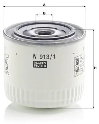 Imagen del producto de Filtro de aceite NFZ-MANN compatible con el modelo W913/1