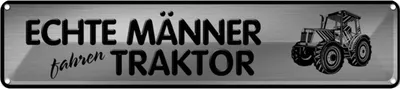 Produktbild von vianmo Blechschild 10x46 cm Männer fahren Traktor Frauen Spruch Zitat
