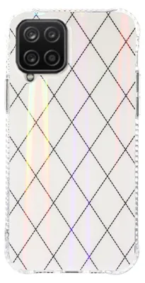 Immagine prodotto di Per Samsung Galaxy A12 Custodia protettiva in TPU con motivo a rombi Bianca