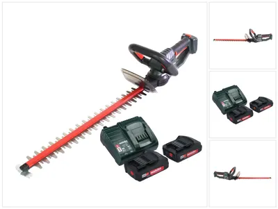 Zdjęcie produktu dla Akumulatorowe nożyce do żywopłotu Metabo HS 18 LTX 55 18 V 53 cm + 2x akumulator 2,0 Ah + ładowarka ( 601718500 )