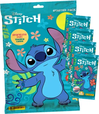 Produktbild von Stitch Karten - (2025) Stitch Trading Cards Sammelkarten - 1 Starter + 4 Booster