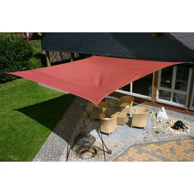 Produktbild von EDUPLAY 160132 Sonnenschutz Sonnensegel, 5x5m, Quadrat, wasserabweisend, rostrot