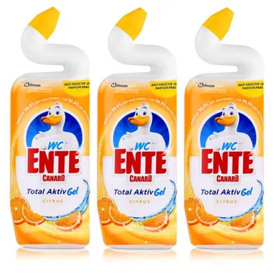 Produktbild von WC Ente Total Aktiv Gel Citrus 750ml 3 er Pack