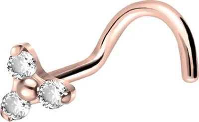 Produktbild von Nasenpiercing, Nasenstecker Titan Nasenstecker Spirale KRISTALLBLUME
