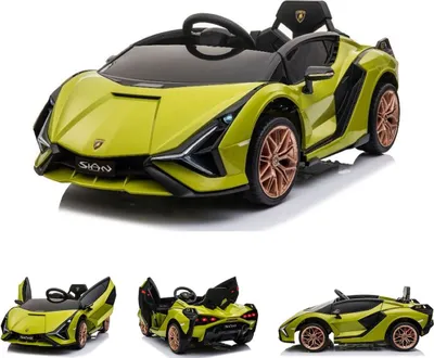Produktbild von ES-Toys Kinder Elektroauto Lamborghini Sian EVA-Reifen Flügeltüren Scheinwerfer grün