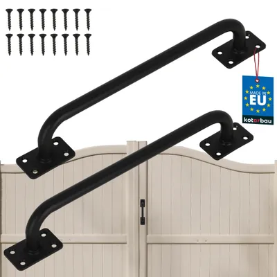 Immagine prodotto di KOTARBAU® 2 Pezzi Maniglia Porta Esterna Maniglione per Porta 300 mm Maniglie per Porte Scorrevoli Acciaio Verniciato a Polvere Nero