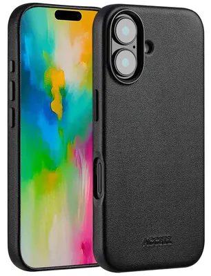 Immagine prodotto di Accezz MagSafe Cover posteriore in pelle per iPhone 16 - Nero onice