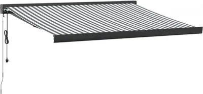 Produktbild von vidaXL Markise Einziehbar Anthrazit & Weiß 3,5x2,5 m Stoff & Aluminium