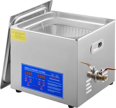 Image de 15L 60A Nettoyeur à ultrasons Avec chauffage 360W Bain à ultrasons en acier inoxydable Nettoyeur à ultrasons pour lunettes Bijoux Prothèses dentaires Pièces de monnaie etc. (15L)