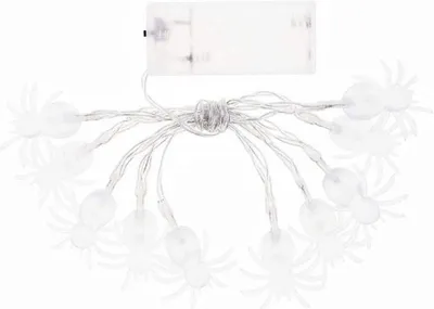Halloween-Lichterkette, 10 LED, Spinnenmotiv, 120 cm, batteriebetrieben