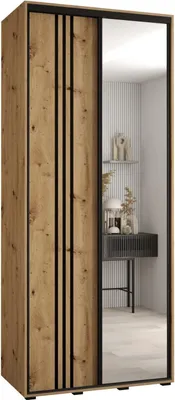 Produktbild von MEBLE KRYSPOL Davos 7 Schrank, zwei Türen - 235,2x100x60 cm - Artisan  Artisan Schwarz