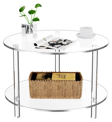 Produktbild von Runder Couchtisch aus Acryl, Transparent, 60 x 60 x 42 cm