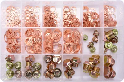 Produktbild von Yato YT-06864, Unterlegscheibensatz, Kupfer, Kupfer, Rund, 18,15,13,20,6,8,10,12,14,16 mm, 534 Stück(e)