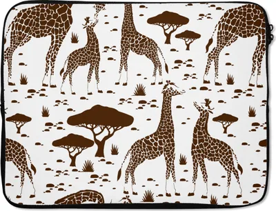 Produktbild von MuchoWow® Laptop Hülle 15 Zoll Giraffe - Muster - Baum Laptoptasche - Laptoptasche - Sleeve - Rundum-Schutz