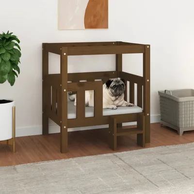 Produktbild von The Living Store Hundebett Honigbraun 65,5x43x70 cm Massivholz Kiefer