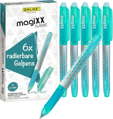 Productafbeelding van Online magiXX uitwisbare gelpennen voor studenten - Set van 6 - Violet met lijndikte van 0,7 mm
