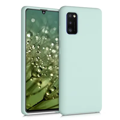 Produktbild von kwmobile Hülle kompatibel mit Samsung Galaxy A41 Hülle - Silikon Handy Case - Handyhülle weiche Oberfläche - kabelloses Laden - Cool Mint