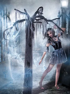 Produktbild von Friedhofsbaum Hängedekoration 195cm Halloween Deko