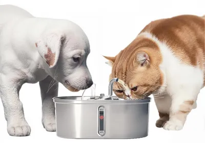 Image de GarveeMore, fontaine à eau pour chats, 3,2 litres, fontaine à eau automatique en acier inoxydable