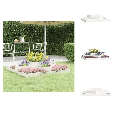 Obrázok produktu pre vidaXL Kvetináč biely 112x112x27 cm z masívneho borovicového dreva - Kvetináče a sadenice