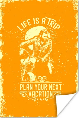 Produktbild von MuchoWow® Poster Jahrgang - Motorrad - Design 80x120 cm - Papierdruck