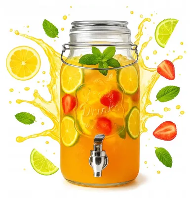 Produktbild von Bimberek Glas Getränkespender 4L mit Hahn für Limonade