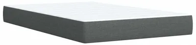 Image de vidaXL Lit boxspring avec matelas gris foncé 120 x 190 cm Tissu