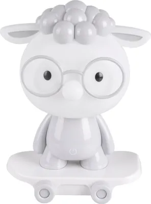 Image de Lampe de table LED de chevet « OWCA » grise, 2,5 W, 70 lm, plastique, dimensions : 26,5 x 20 x 15 cm, IP20, Polux