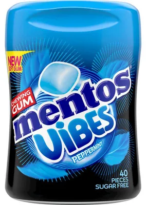 Produktbild von Mentos Gum Vibes Pfefferminz 94g – Erfrischender Kaugummi für frischen Atem