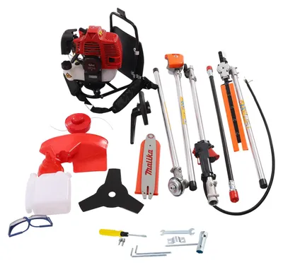 Immagine prodotto di Tagliasiepi a motore a benzina, cilindrata 52 cc, motore a 2 tempi, larghezza di taglio 40 cm, multifunzione 4-in-1
