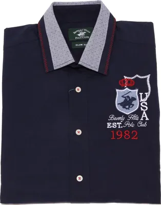 Produktbild von 7562K camicia uomo BEVERLY HILLS POLO CLUB SLIM FIT blue shirt man