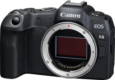 Zdjęcie produktu dla Canon EOS R8, 24,2 MP, 6000 x 4000 px, CMOS, 4K Ultra HD, Ekran dotykowy, Czarny