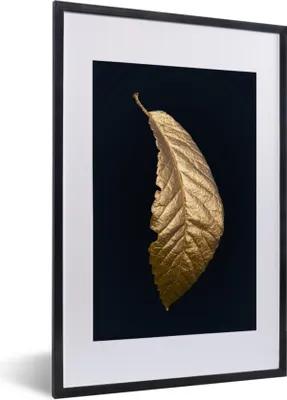 Produktbild von MuchoWow® MuchoWow® Gerahmtes Poster Baum - Blatt - Gold 40x60 cm - Poster mit zchwarzem Bilderrahmen - Poster in Rahmen