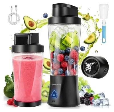 Tragbarer Smoothie-Mixer 700 ml, 6000 mAh, 6 Klingen, Schwarz