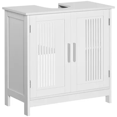 Immagine prodotto di kleankin Mobiletto Sottolavabo per Bagno a 2 Ante 60x30x60 cm Bianco