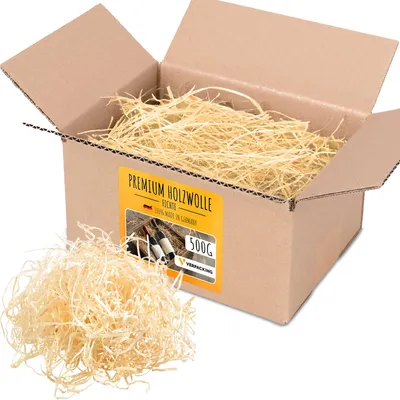 Produktbild von verpacking Holzwolle Füllmaterial Fichte (Menge wählbar) für Geschenke und Pakete Deko - 0,5 kg