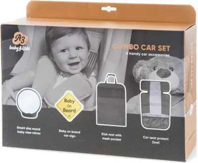 Produktbild von A3 Baby & Kids 4-tlg. Baby-Autozubehör-Set Schwarz